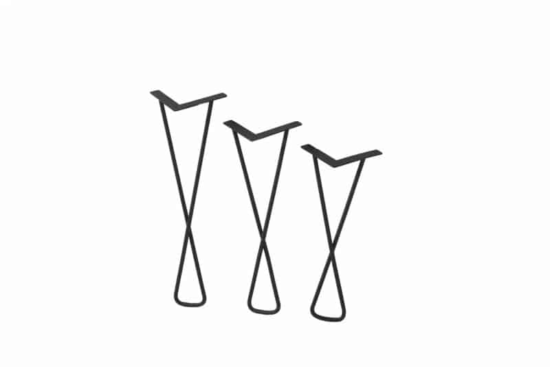 Tischbeine – Hairpin cross – 51 cm – 45 cm – 39 cm – schwarz